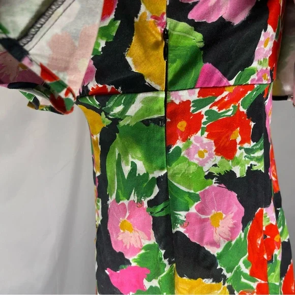 Top Shop‎ Off The Shoulder Bold Floral Ruffle Bardot Mini Dress 4 Feminine Fairy - Picture 9 of 9